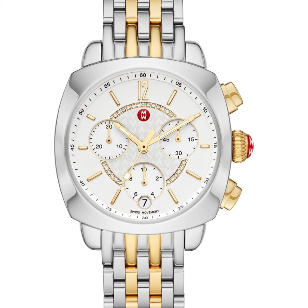 Michele Ascalon Diamond two tone bracelet watch